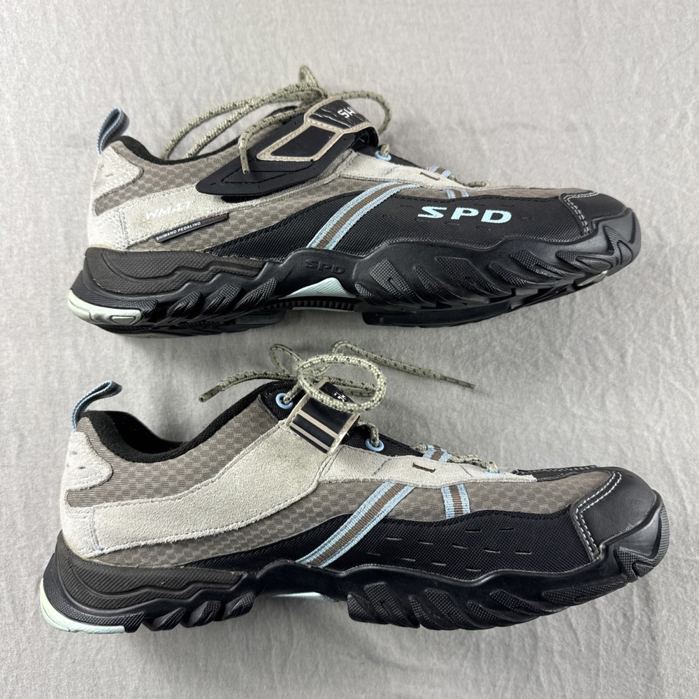 Shimano SH-WM41 Cycling Shoes SPD Cleats Womens 10.4 EU 43 Black Beige Sneakers
